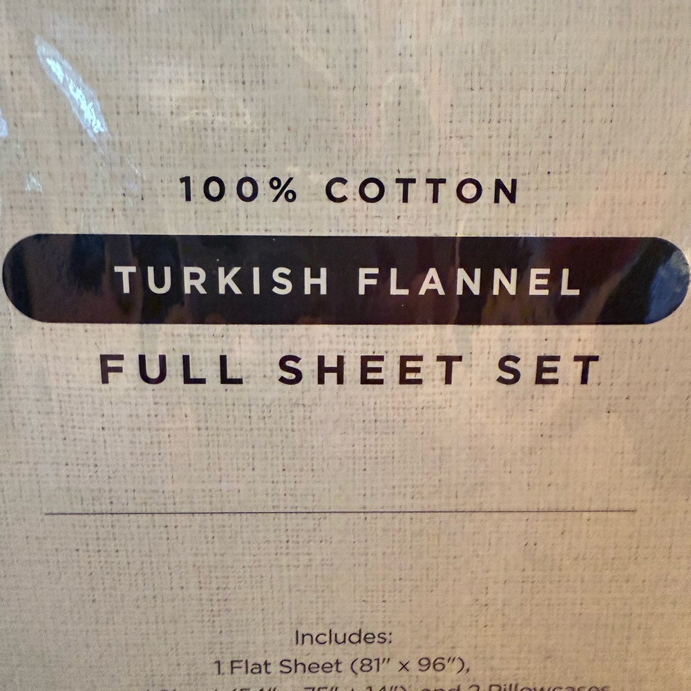 Aspen Home Green and White Turkish Flannel Full Sheet Set - Picture 5 of 6